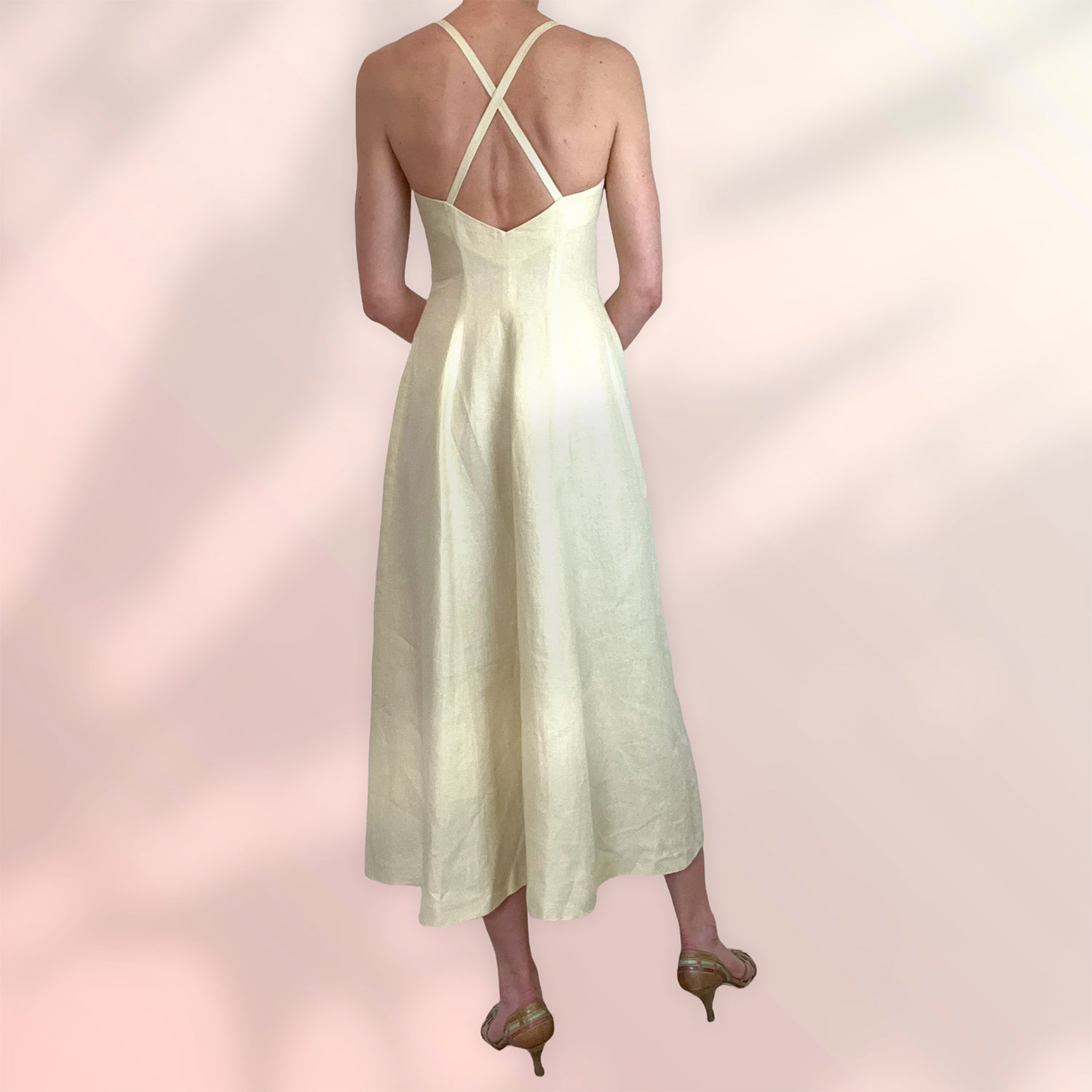 Kenzo linen backless dress back