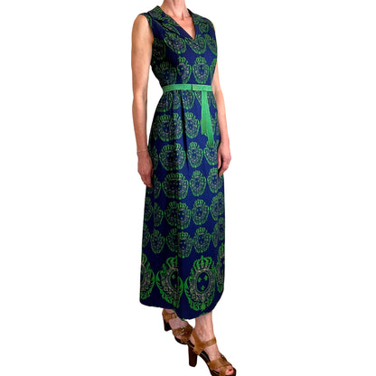 Jaeger London 60's blue/green maxi side