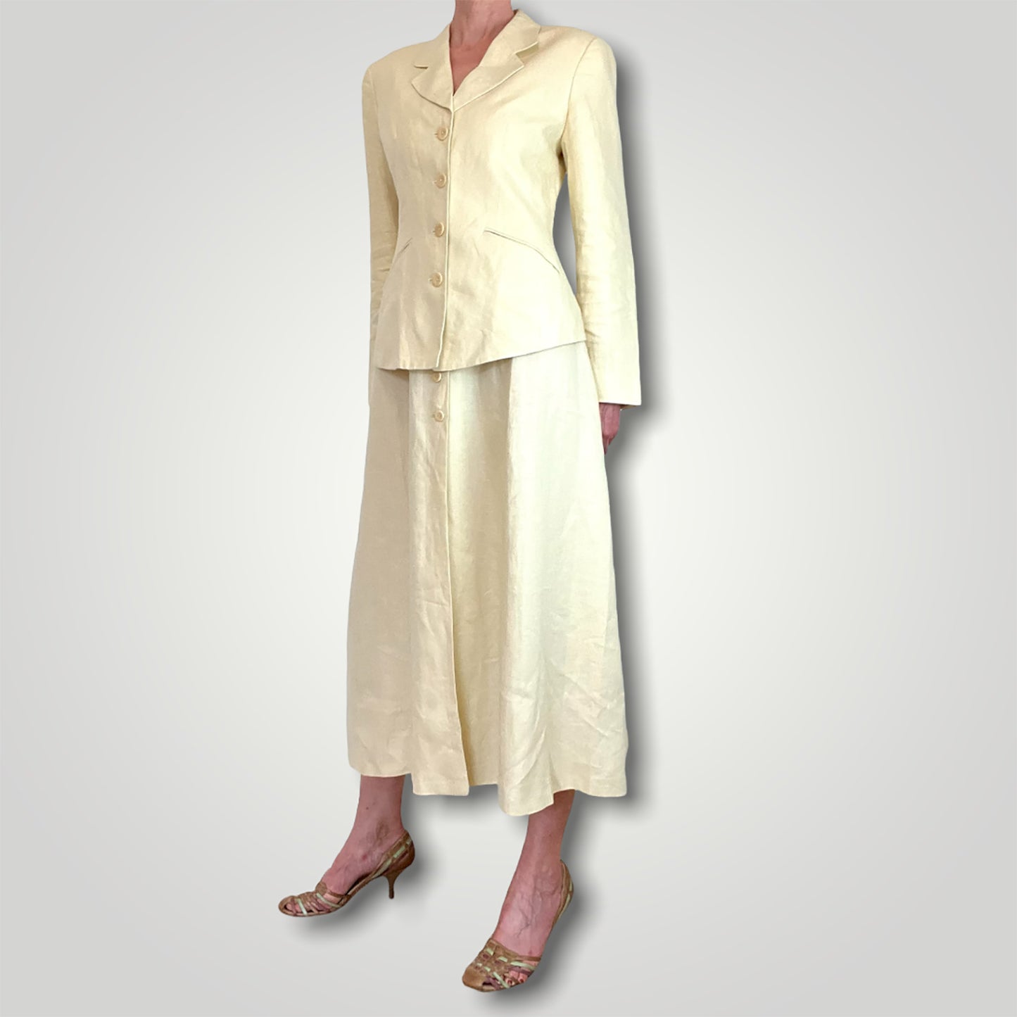 Kenzo linen backless dress and jacket