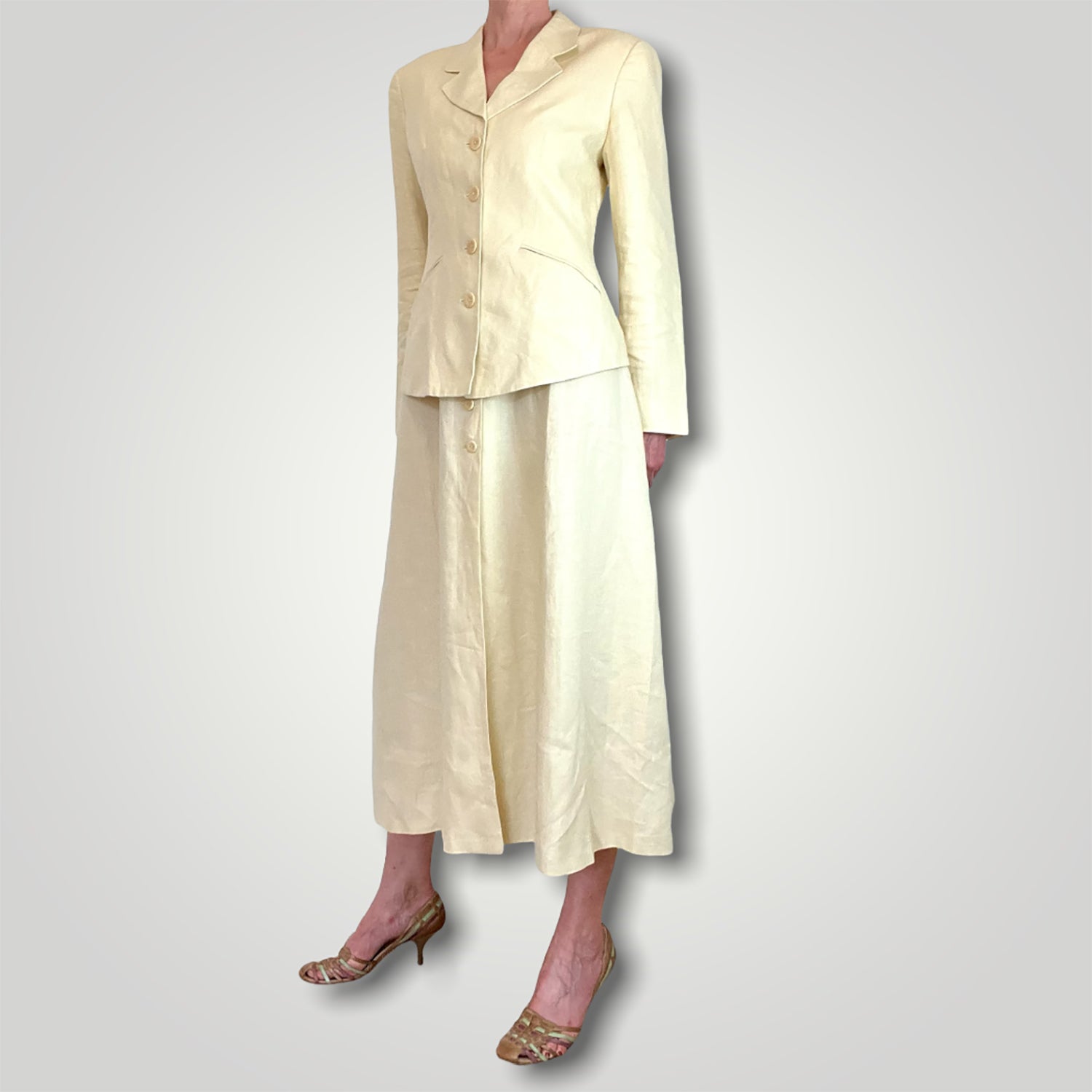 Kenzo linen backless dress and jacket