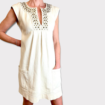 Diane Von Furstenberg studded linen dress