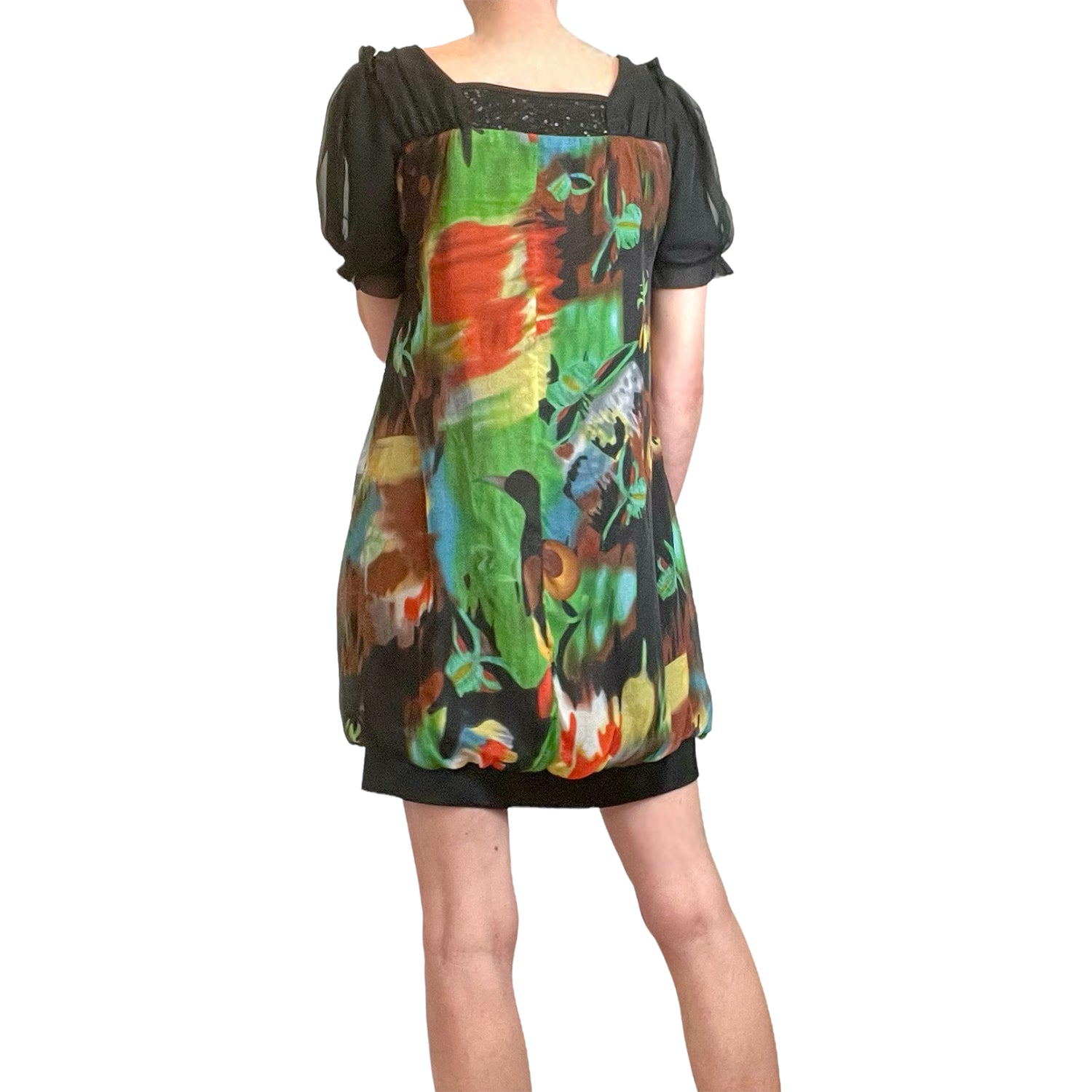 vintage miu miu dress Miu Miu Floral Abstract Silk Dress 2000s – Copia Vintage