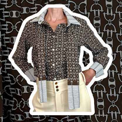 Lanvin 60's horsebit blouse with scarf