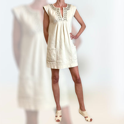 Diane Von Furstenberg studded linen dress
