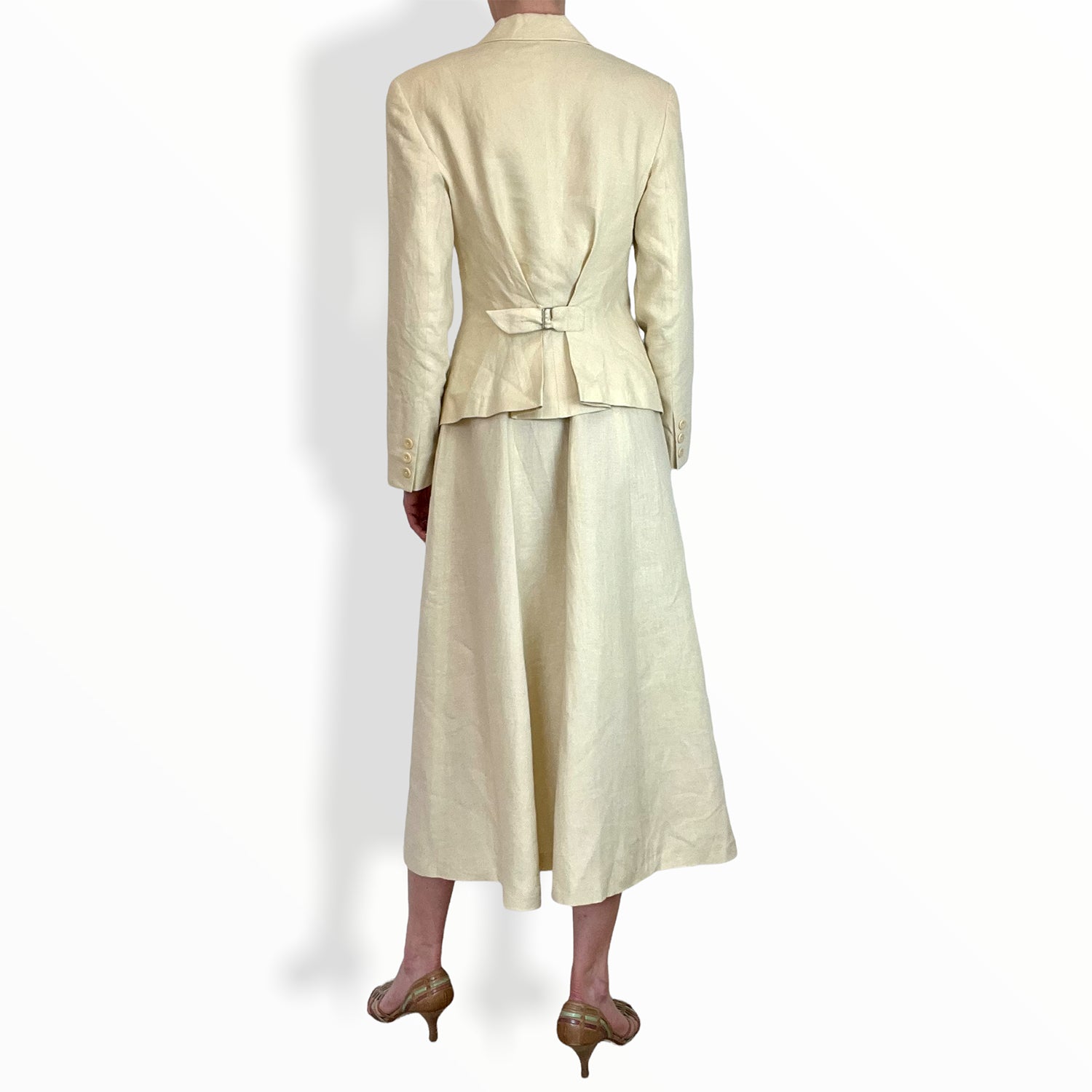 Kenzo linen backless dress and jacket back