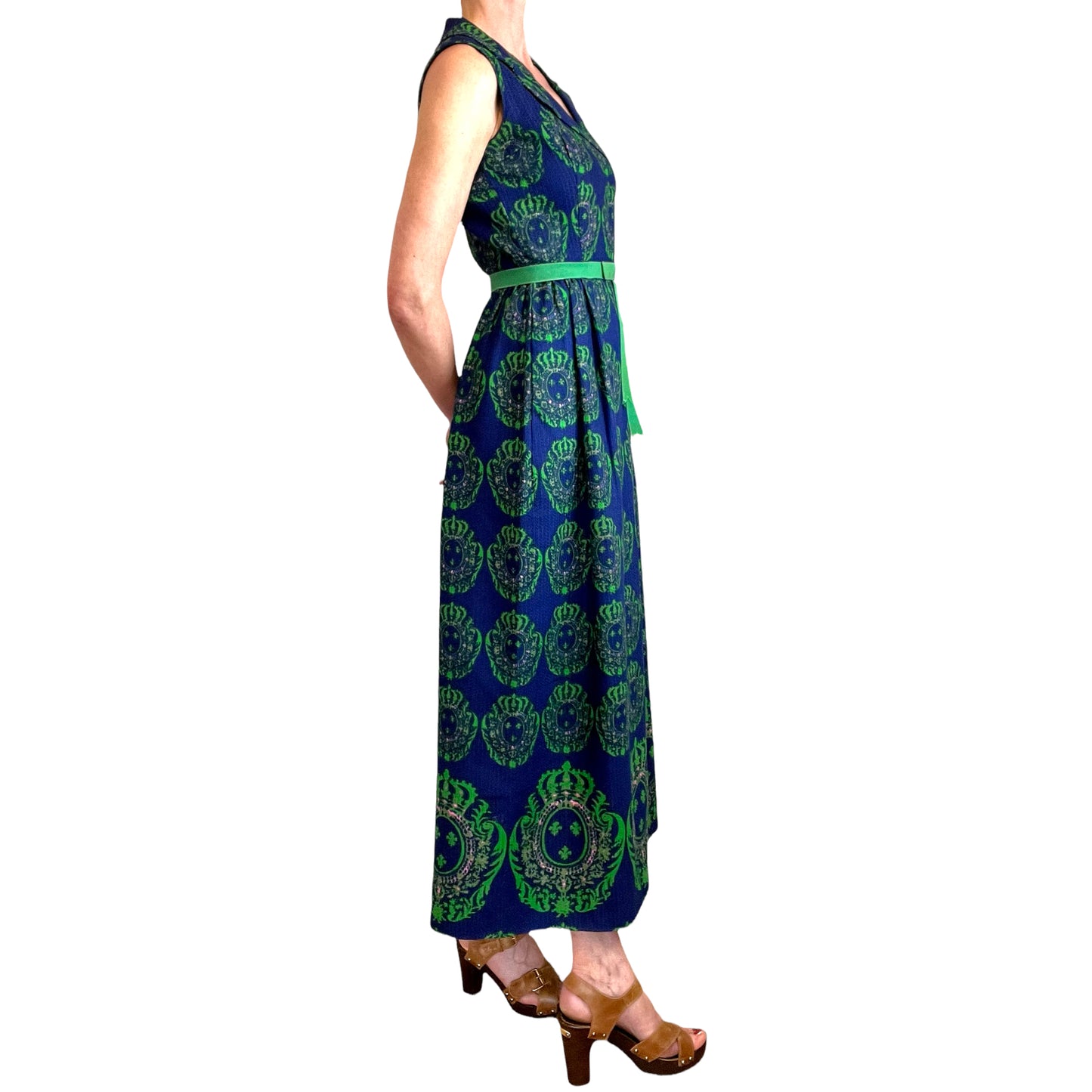 Jaeger London 60's blue/green maxi side